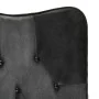 Sillón orejero cuero auténtico negro y gris de vidaXL, Sillones - Ref: Foro24-339662, Precio: 85,64 €, Descuento: %