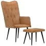 Cinnamon brown genuine leather wing chair with footrest by vidaXL, Armchairs - Ref: Foro24-339668, Price: 85,17 €, Discount: %