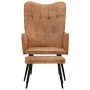 Cinnamon brown genuine leather wing chair with footrest by vidaXL, Armchairs - Ref: Foro24-339668, Price: 85,17 €, Discount: %