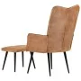 Cinnamon brown genuine leather wing chair with footrest by vidaXL, Armchairs - Ref: Foro24-339668, Price: 85,17 €, Discount: %