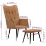 Cinnamon brown genuine leather wing chair with footrest by vidaXL, Armchairs - Ref: Foro24-339668, Price: 85,17 €, Discount: %