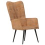 Sillón orejero de lona marrón de vidaXL, Sillones - Ref: Foro24-339652, Precio: 95,48 €, Descuento: %