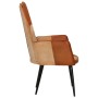Sillón orejero cuero auténtico marrón y crema de vidaXL, Sillones - Ref: Foro24-339659, Precio: 86,33 €, Descuento: %