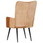 Sillón orejero cuero auténtico marrón y crema de vidaXL, Sillones - Ref: Foro24-339659, Precio: 86,33 €, Descuento: %