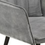 Sillón orejero con reposapiés lona gris vintage de vidaXL, Sillones - Ref: Foro24-339669, Precio: 86,24 €, Descuento: %