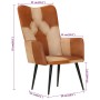 Sillón orejero cuero auténtico marrón y crema de vidaXL, Sillones - Ref: Foro24-339659, Precio: 86,33 €, Descuento: %