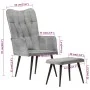 Sillón orejero con reposapiés lona gris vintage de vidaXL, Sillones - Ref: Foro24-339669, Precio: 85,23 €, Descuento: %