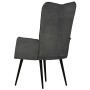 Sillón orejero de cuero auténtico negro canela de vidaXL, Sillones - Ref: Foro24-339654, Precio: 103,78 €, Descuento: %