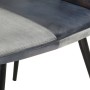 Sillón con reposapiés lona y cuero auténtico gris de vidaXL, Sillones - Ref: Foro24-339677, Precio: 100,21 €, Descuento: %