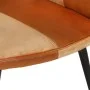 Sillón con reposapiés cuero auténtico y lona marrón de vidaXL, Sillones - Ref: Foro24-339675, Precio: 99,18 €, Descuento: %