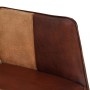 Sillón con reposapiés cuero auténtico y lona marrón de vidaXL, Sillones - Ref: Foro24-339676, Precio: 100,43 €, Descuento: %