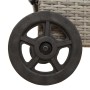 Tumbona con ruedas y cojín ratán sintético gris en Tumbonas | Comprar online en Foru.es