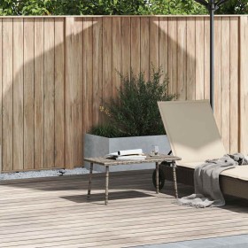 Mesa centro jardín rectangular gris 80x40x37cm ratán sintético en Mesas de jardín | Comprar online en Foru.es