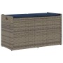 Banco de almacenaje con cojín gris 100 cm ratán sintético en Bancos de jardín | Comprar online en Foru.es