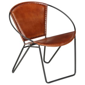 Silla de cuero auténtico marrón de vidaXL, Sillones - Ref: Foro24-246367, Precio: 222,88 €, Descuento: %