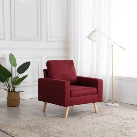 Sillón de tela rojo vino tinto de vidaXL, Sillones - Ref: Foro24-288700, Precio: 179,99 €, Descuento: %