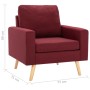 Sillón de tela rojo vino tinto de vidaXL, Sillones - Ref: Foro24-288700, Precio: 179,99 €, Descuento: %