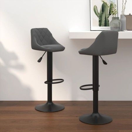 Taburetes de cocina 2 unidades terciopelo gris oscuro de vidaXL, Taburetes de cocina - Ref: Foro24-335350, Precio: 143,11 €, ...