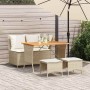 Set de comedor jardín con cojines 4 pzas ratán sintético beige en Conjuntos de jardín | Comprar online en Foru.es