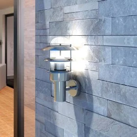 Lámpara de pared de exterior de acero inoxidable de vidaXL, Iluminación de exterior - Ref: Foro24-40703, Precio: 34,01 €, Des...