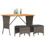 Set comedor de jardín 3 piezas con cojines ratán sintético gris en Conjuntos de jardín | Comprar online en Foru.es