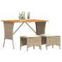 Set comedor de jardín 3 pzas con cojines ratán sintético beige en Conjuntos de jardín | Comprar online en Foru.es