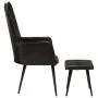 Sillón orejero con reposapiés cuero auténtico negro de vidaXL, Sillones - Ref: Foro24-339666, Precio: 121,07 €, Descuento: %