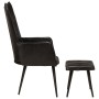 Sillón orejero con reposapiés cuero auténtico negro de vidaXL, Sillones - Ref: Foro24-339666, Precio: 123,03 €, Descuento: %
