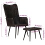 Sillón orejero con reposapiés cuero auténtico negro de vidaXL, Sillones - Ref: Foro24-339666, Precio: 123,03 €, Descuento: %