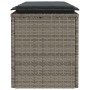 Banco de jardín con cojín ratán sintético gris 110x40x44 cm en Bancos de jardín | Comprar online en Foru.es