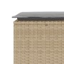 Banco de jardín con cojín ratán sintético beige 110x40x44 cm en Bancos de jardín | Comprar online en Foru.es