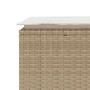 Banco de jardín con cojín ratán sintético beige 110x40x44 cm en Bancos de jardín | Comprar online en Foru.es