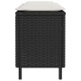 Banco de jardín con cojín negro 110x30x40,5 cm ratán sintético en Bancos de jardín | Comprar online en Foru.es