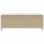 Banco de jardín con cojín beige110x30x40,5 cm ratán sintético en Bancos de jardín | Comprar online en Foru.es