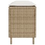 Banco de jardín con cojín beige110x30x40,5 cm ratán sintético en Bancos de jardín | Comprar online en Foru.es