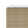 Banco de jardín con cojín beige110x30x40,5 cm ratán sintético en Bancos de jardín | Comprar online en Foru.es