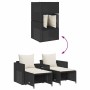 Set de muebles de jardín 5 pzas y cojines apilables negro en Sofás de exterior | Comprar online en Foru.es