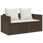 Set de muebles de jardín con cojines apilables 5 pzas marrón en Sofás de exterior | Comprar online en Foru.es
