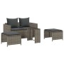 Set de muebles de jardín 5 pzas y cojines apilables gris en Sofás de exterior | Comprar online en Foru.es