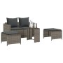 Set de muebles de jardín 5 pzas y cojines apilables gris en Sofás de exterior | Comprar online en Foru.es