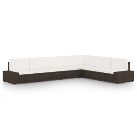 Juego de muebles de jardín 6 piezas ratán sintético marrón en Conjuntos de jardín | Comprar online en Foru.es