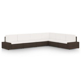 Juego de muebles de jardín 6 piezas ratán sintético marrón en Conjuntos de jardín | Comprar online en Foru.es