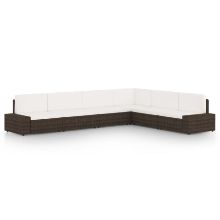 Juego de muebles de jardín 6 piezas ratán sintético marrón en Conjuntos de jardín | Comprar online en Foru.es