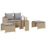 Set de muebles de jardín con cojines apilables 5 pzas beige en Sofás de exterior | Comprar online en Foru.es