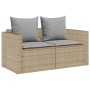 Set de muebles de jardín con cojines apilables 5 pzas beige en Sofás de exterior | Comprar online en Foru.es