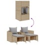 Set de muebles de jardín con cojines apilables 5 pzas beige en Sofás de exterior | Comprar online en Foru.es
