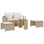 Set de muebles de jardín con cojines apilables 5 pzas beige en Sofás de exterior | Comprar online en Foru.es