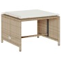 Set de muebles de jardín con cojines apilables 5 pzas beige en Sofás de exterior | Comprar online en Foru.es