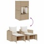 Set de muebles de jardín con cojines apilables 5 pzas beige en Sofás de exterior | Comprar online en Foru.es