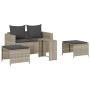 Set de muebles de jardín 5 pzas y cojines apilables gris claro en Sofás de exterior | Comprar online en Foru.es
